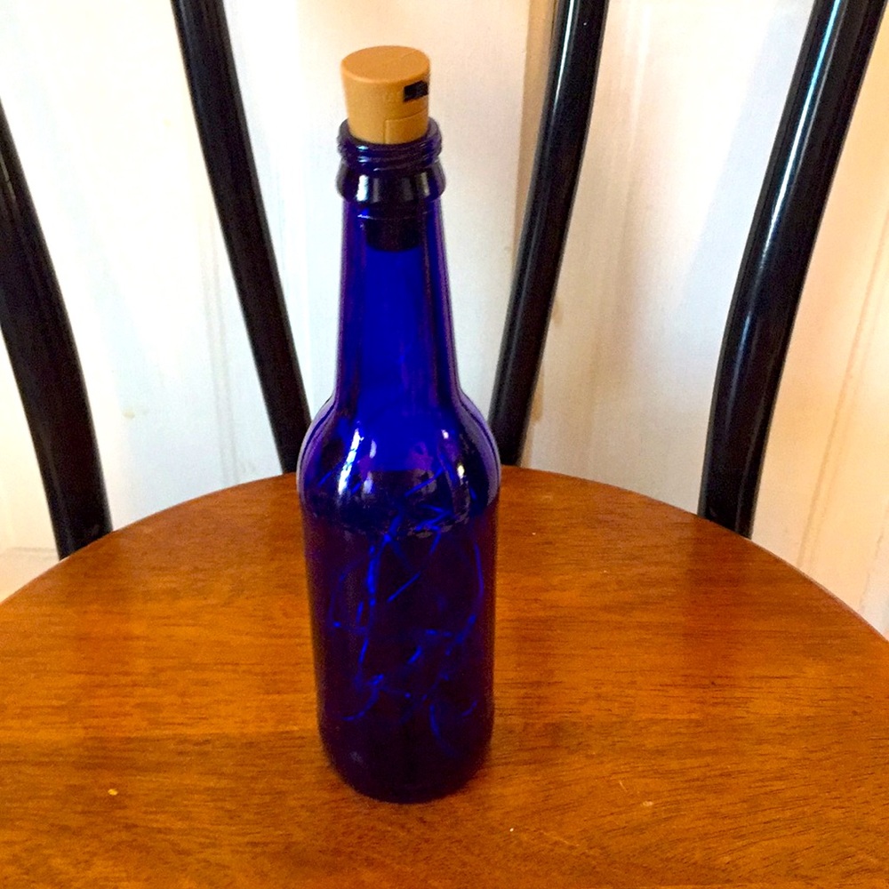 10” Blue bottle lantern